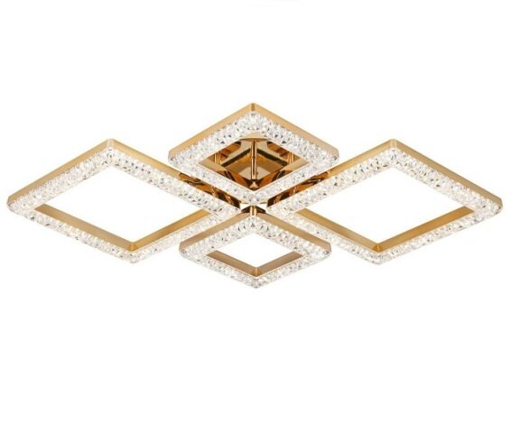 Lustra LED 100 W Ceiling 4 Glam Auriu, LED inclus, 4 surse de iluminare, Telecomanda, Dimabil, Lumin